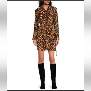 Sam Edelman Animal Print Long Sleeve Dress Reg. $128